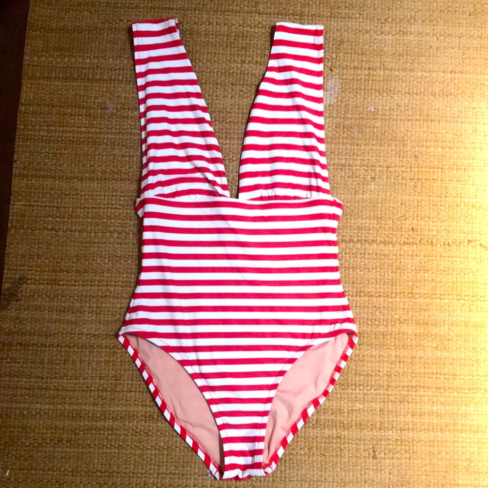 J Crew Plunge V-Neck One Piece Swimsuit